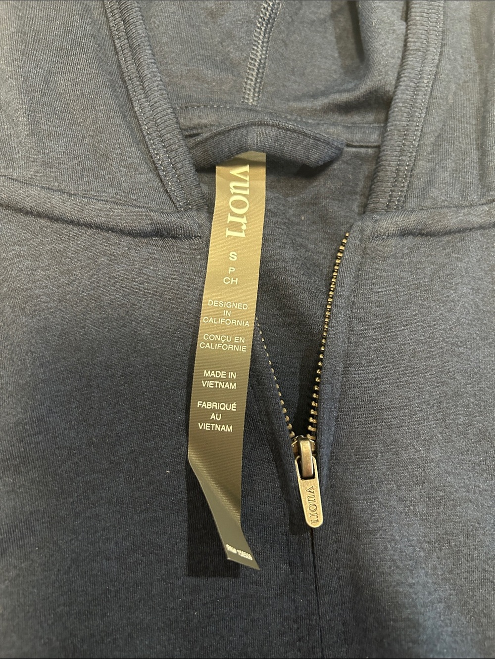 Vuori Halo Mini Full Zip Hoodie — Navy - Picture 4 of 8